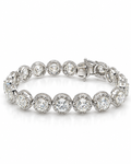 Classic 18.10CTW Round Tennis Solitaire Diamond Bracelet 14K GIA Certified