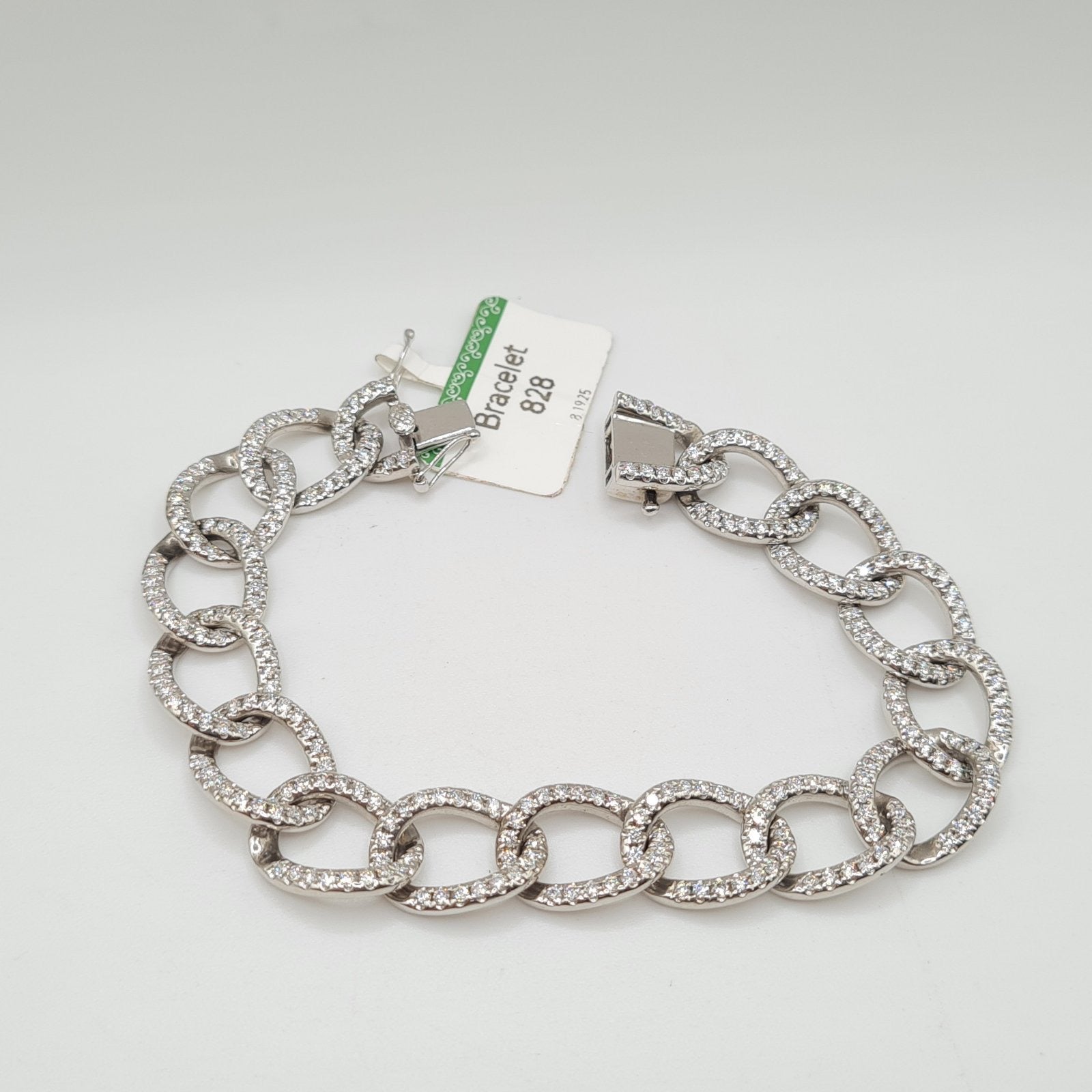 Round Paved Diamond Bracelet 14K