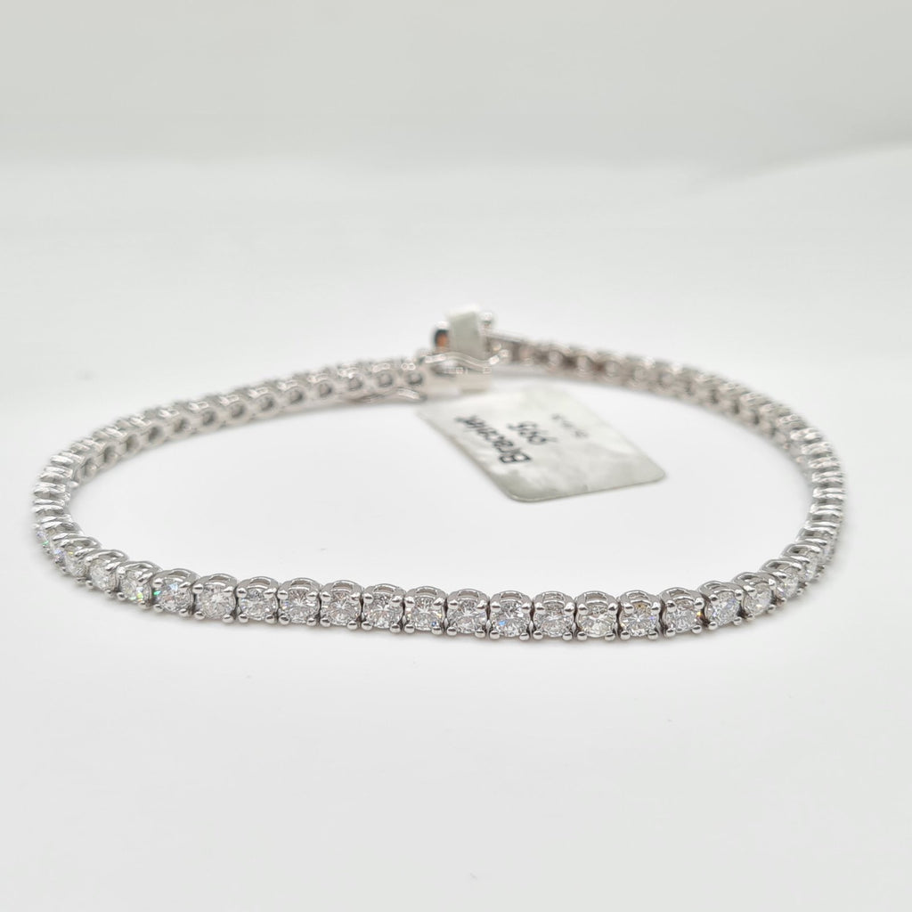 Round Solitaire Full Eternity Diamond Bracelet 18K