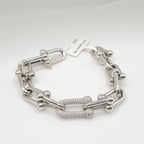 Clip Paved Chain Diamond Bracelet 18K