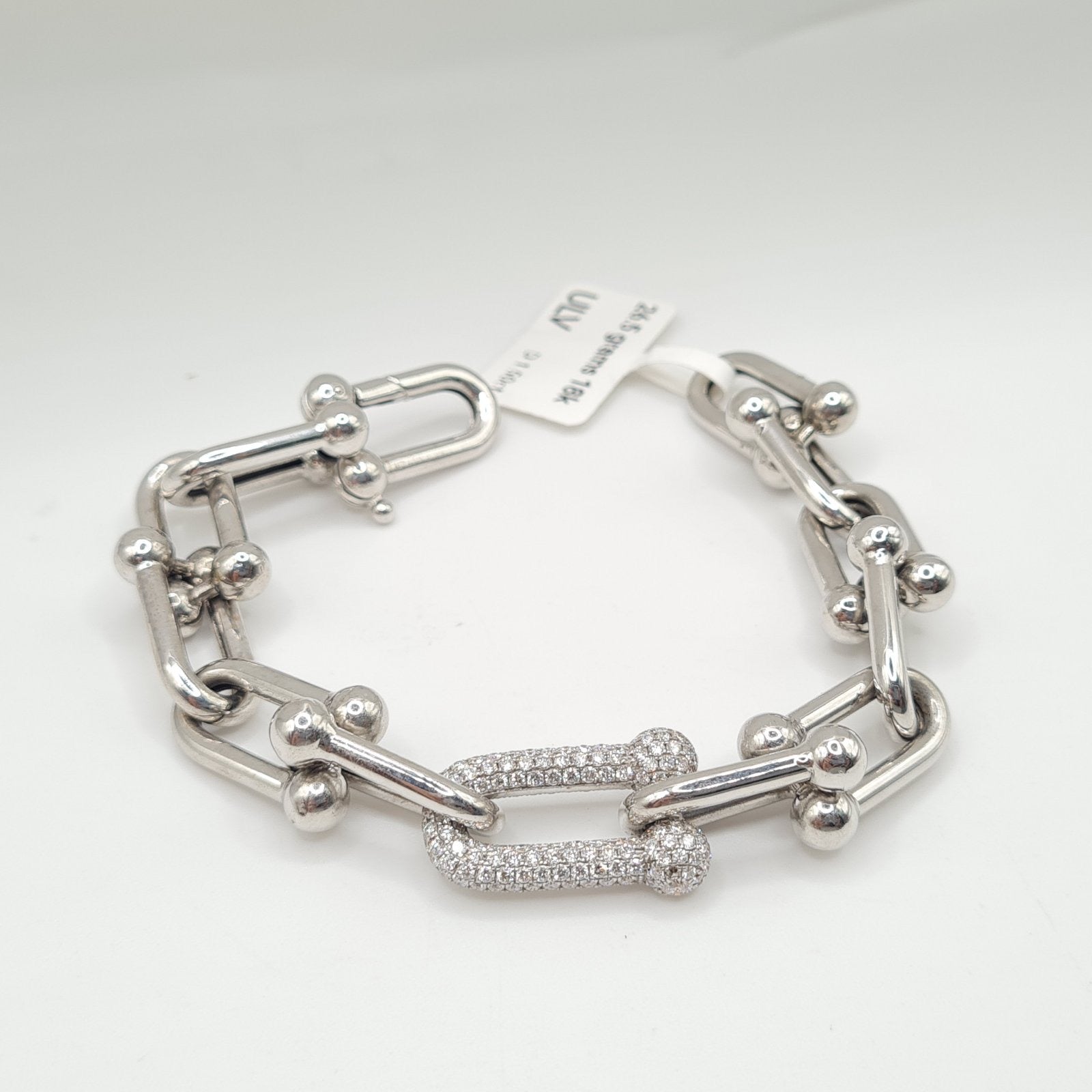 Clip Paved Chain Diamond Bracelet 18K
