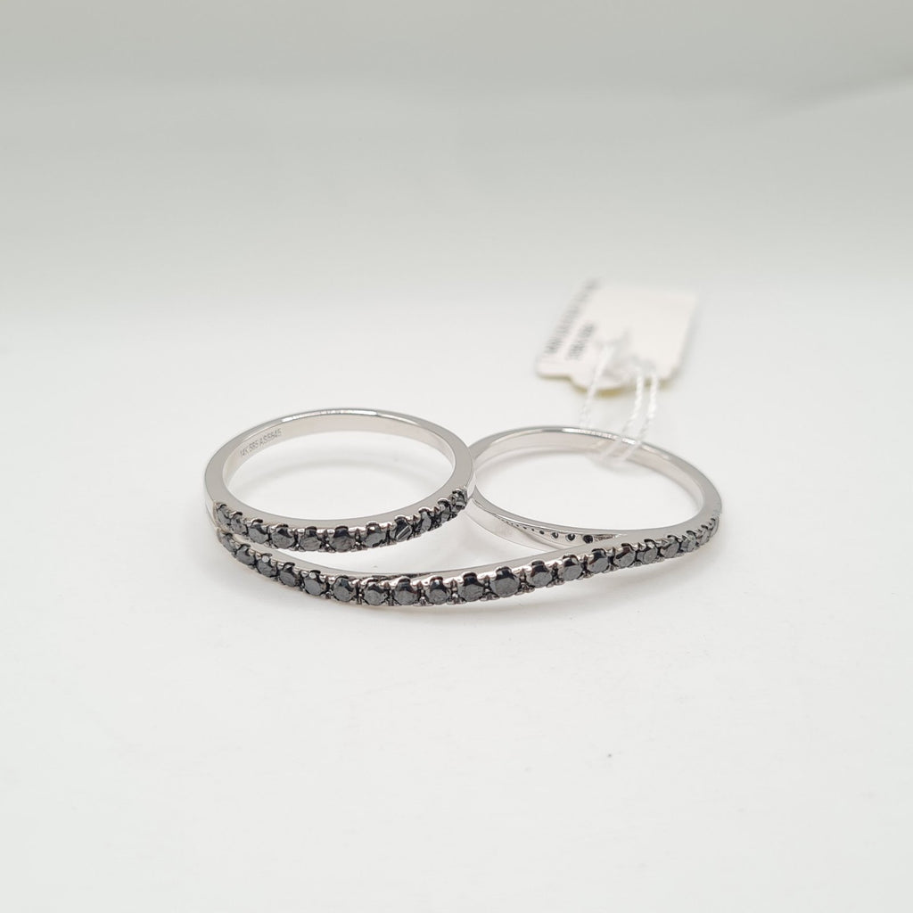 Swirls Black Diamond Paved Ring