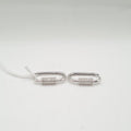 Pin Hoop Diamond Earrings 14K