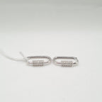 Pin Hoop Diamond Earrings 14K