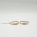 Golden Hoop Pin Diamond Earrings 14K