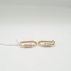 Golden Hoop Pin Diamond Earrings 14K