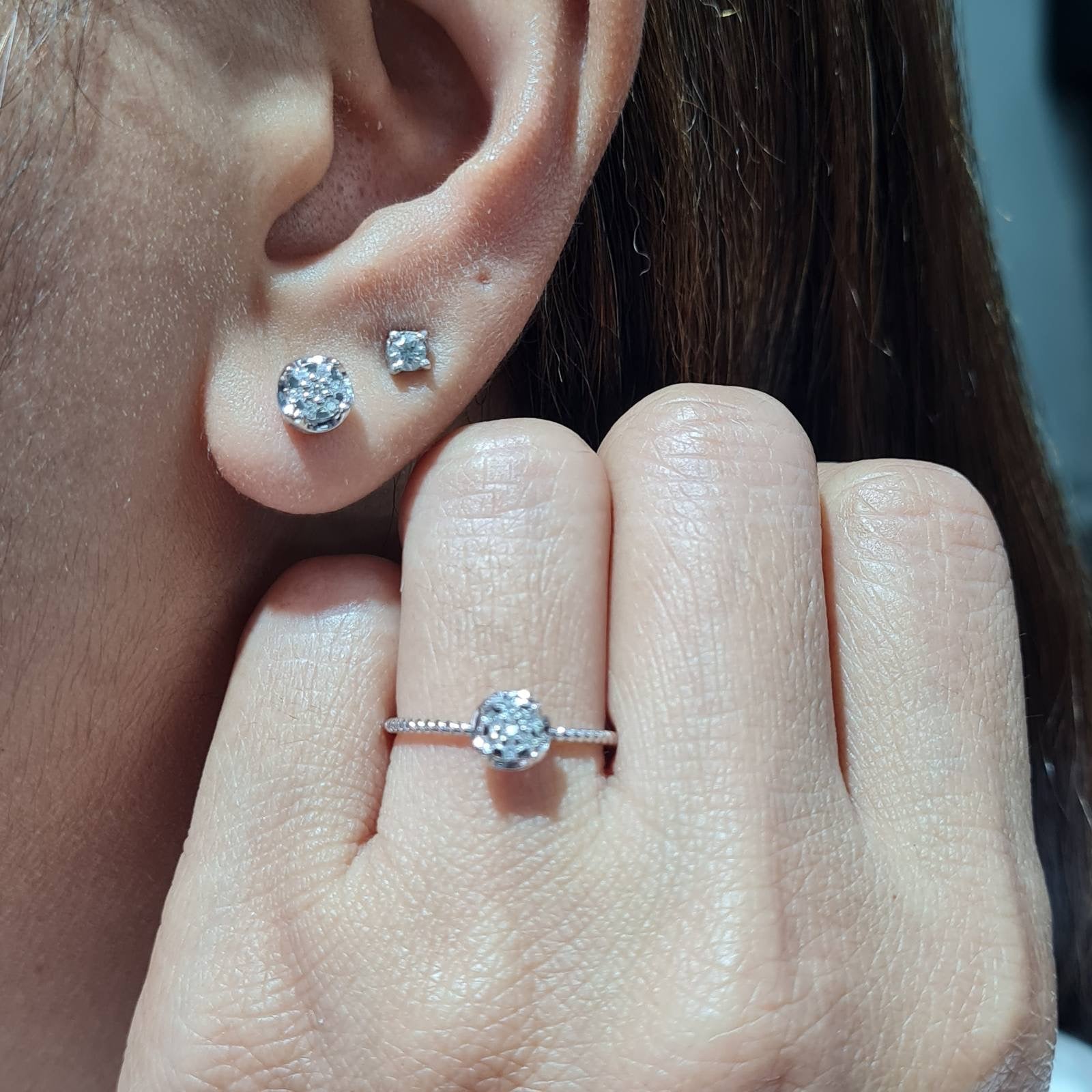 Dainty Round Diamond Jewelry Set