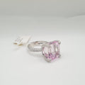 Cushion Amethyst Diamond Ring 14K