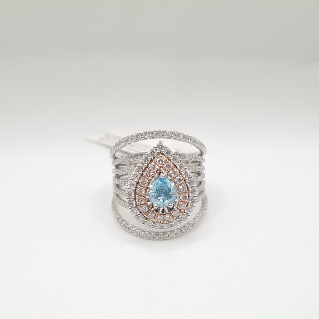 Tear Drop Statement Diamond Ring 14K