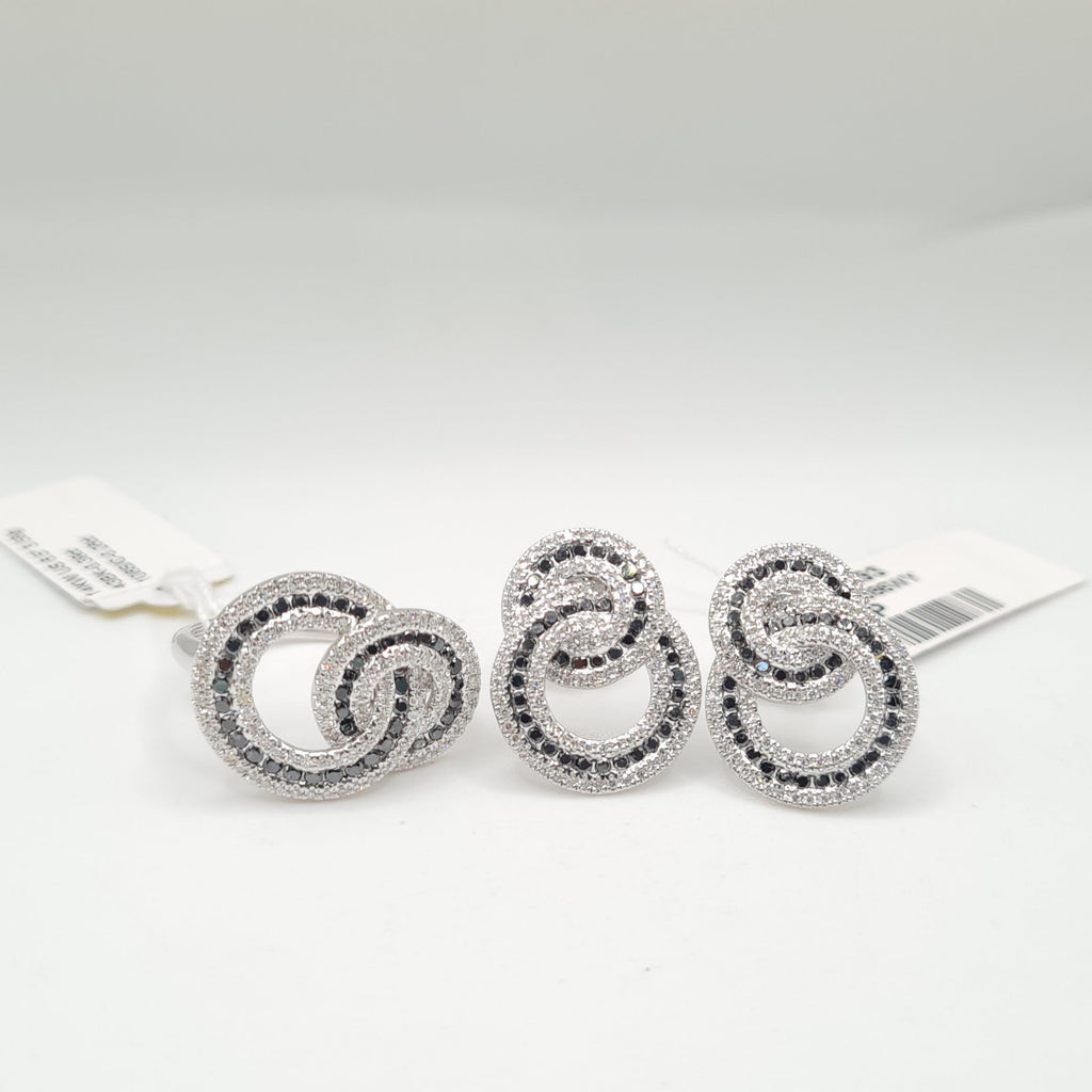 Infinity Black Diamond Jewelry Set 14K