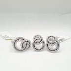 Infinity Black Diamond Jewelry Set 14K