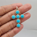 Round Turquoise Cross Pendant