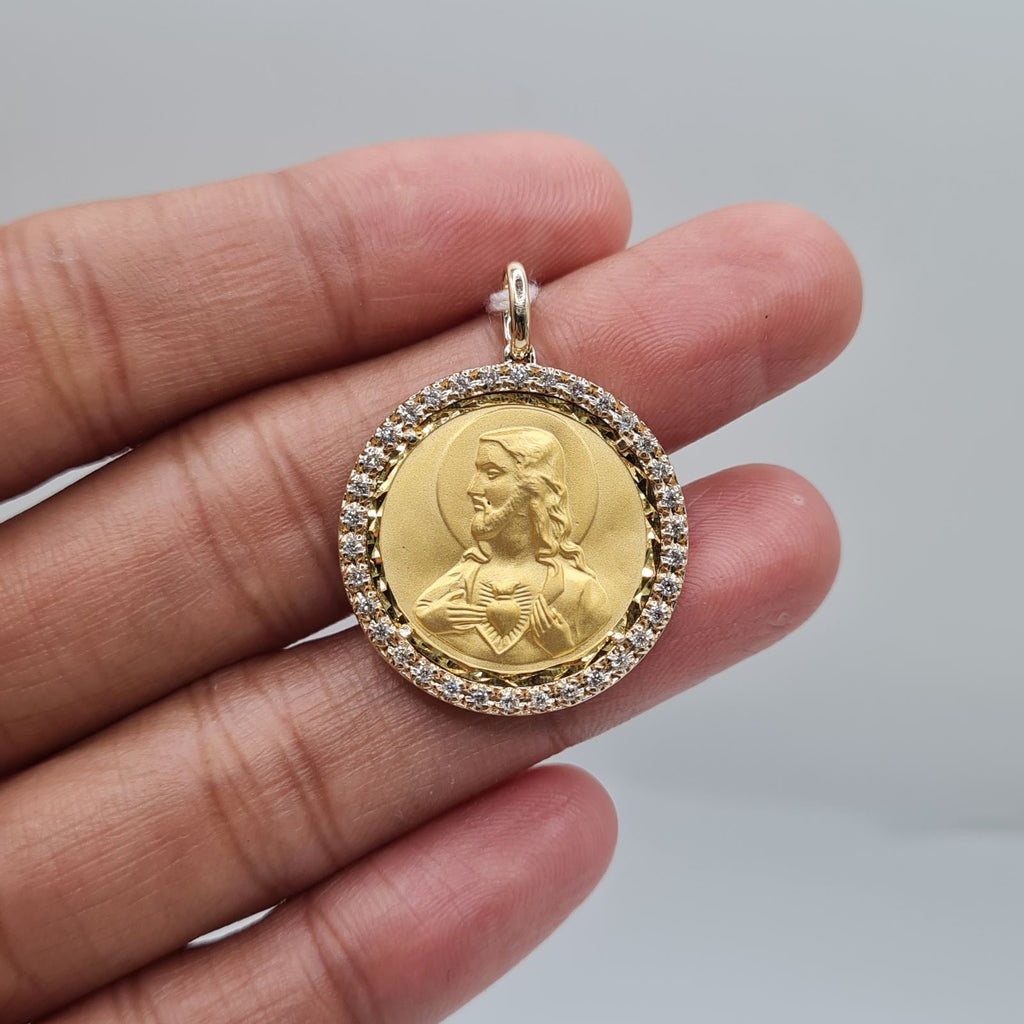 Golden Holy Family Pendant 14K