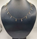 Emerald Rainbow Station Gemstone Necklace 14K