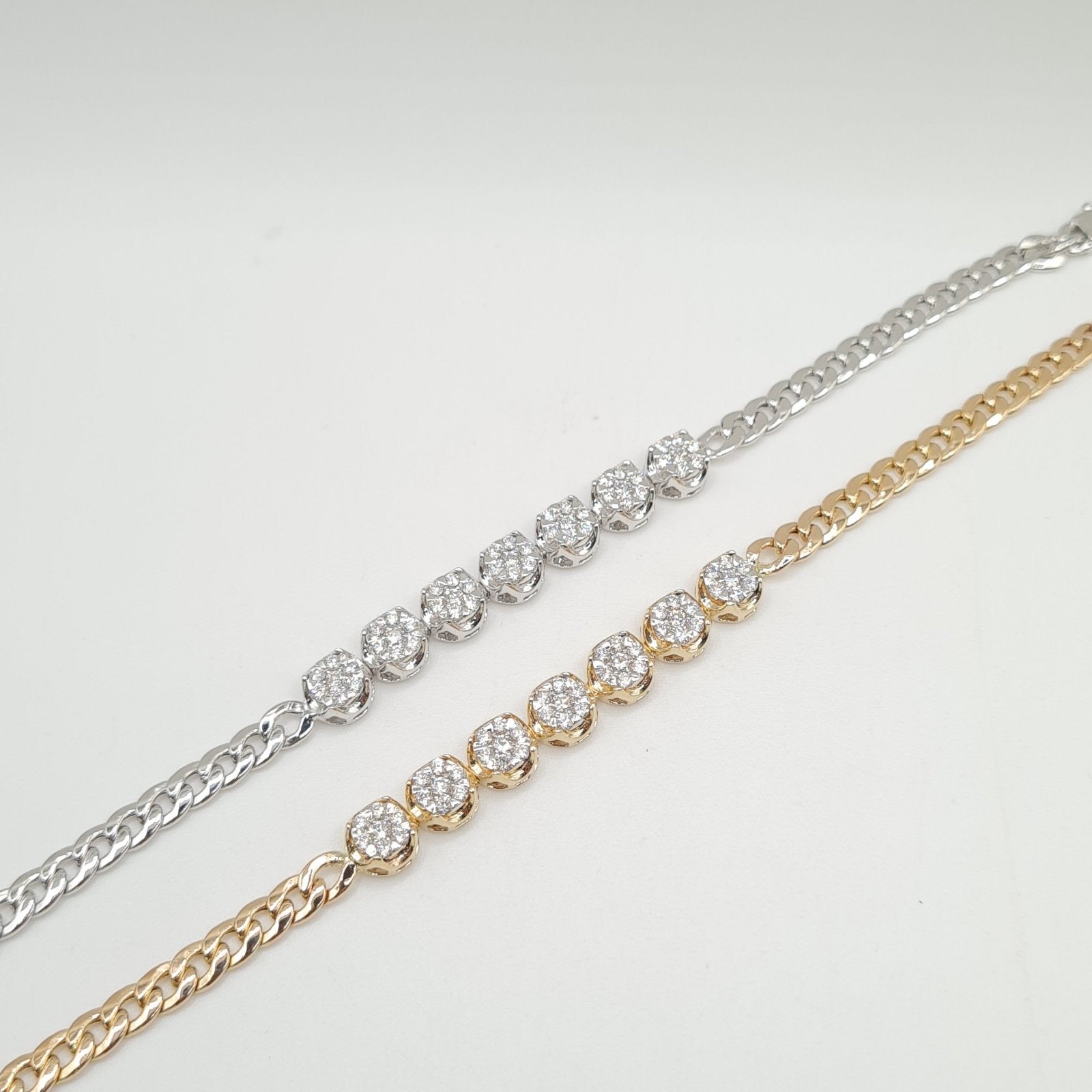 Half Eternity Round Diamond Bracelet 14K
