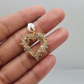 Golden Heart Deco Diamond Necklace Pendant 10K