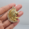 Golden King Tiger Art Deco Diamond Necklace Pendant 18K