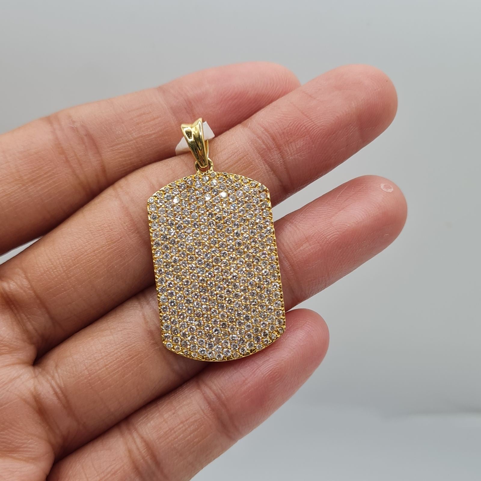 Golden Paved Diamond Necklace Pendant 18K
