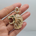 Golden Face Panther Diamond Necklace Pendant 18K