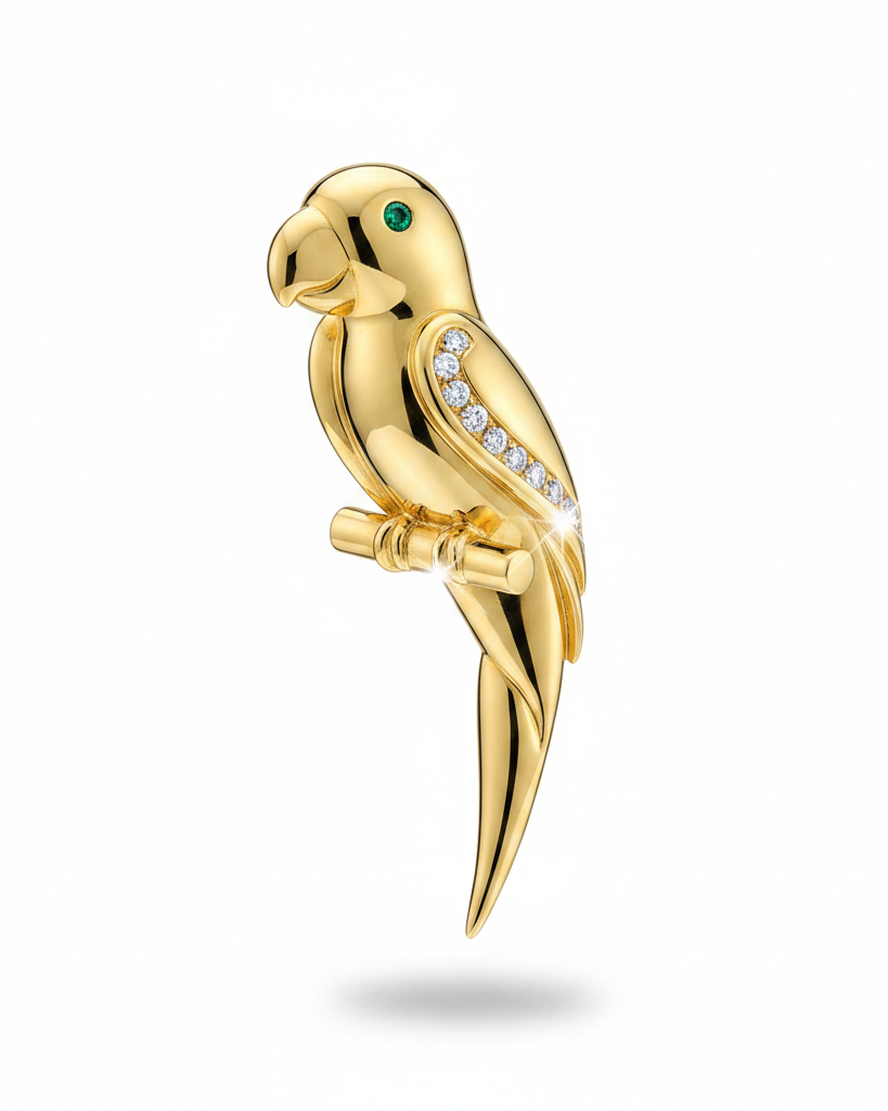 Majestic Bird Diamond Necklace Pendant Brooch 18K