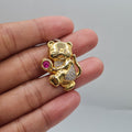 Lucky Ruby Monkey Diamond Necklace Pendant 18K