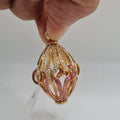 2in1 Egg Shaped Diamond Necklace Pendant 18K