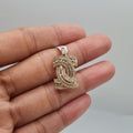 Golden Channel Baguette Diamond Necklace Pendant 18K