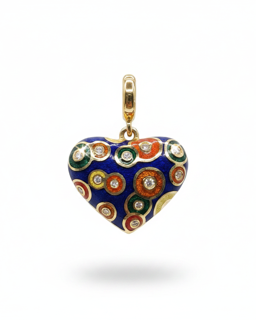 Heart Multi-Shape Diamond Necklace Pendant 18K