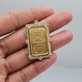 Credit Suisse Gold Bar Diamond Necklace Pendant 24k/ 18K