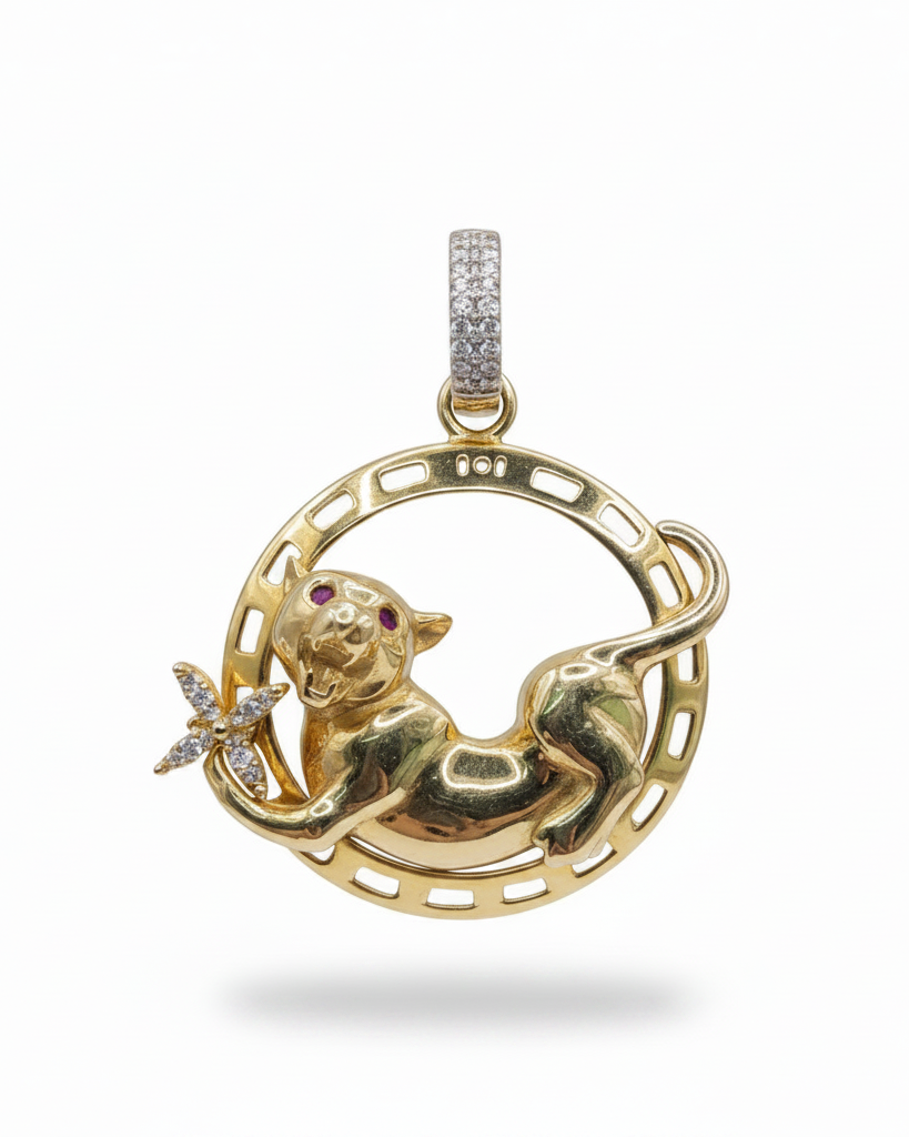 Lucky Zodiac Sign Diamond Necklace Pendant 14K