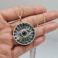 Black Diamond Evil Eye Diamond Mother Of Pearl Necklace 14K
