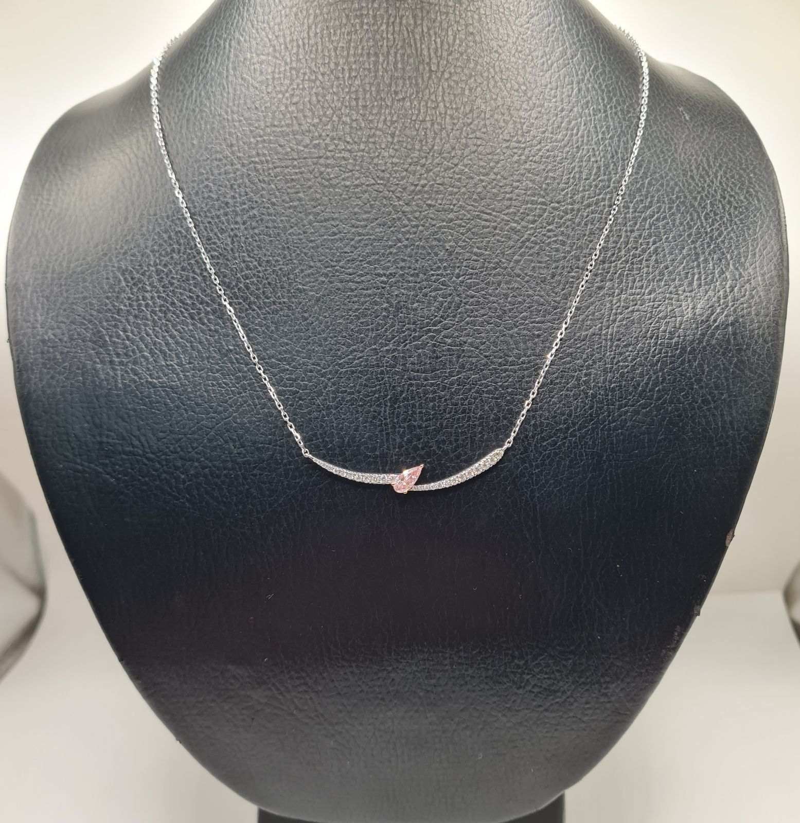 Teardrop Sapphire Diamond Necklace 14K