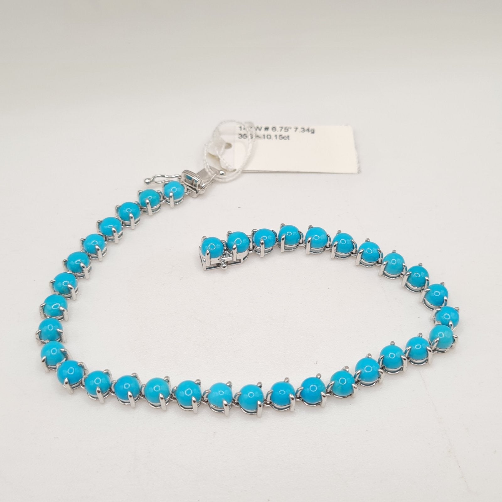 Full Eternity Turquoise Gemstones  Bracelet 14K