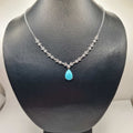 Teardrop Turquoise Diamond Necklace 14K