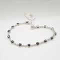 Round Station Black Diamond Bracelet 14K