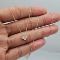 Dainty Yellow Gold Clover Diamond Necklace 14K