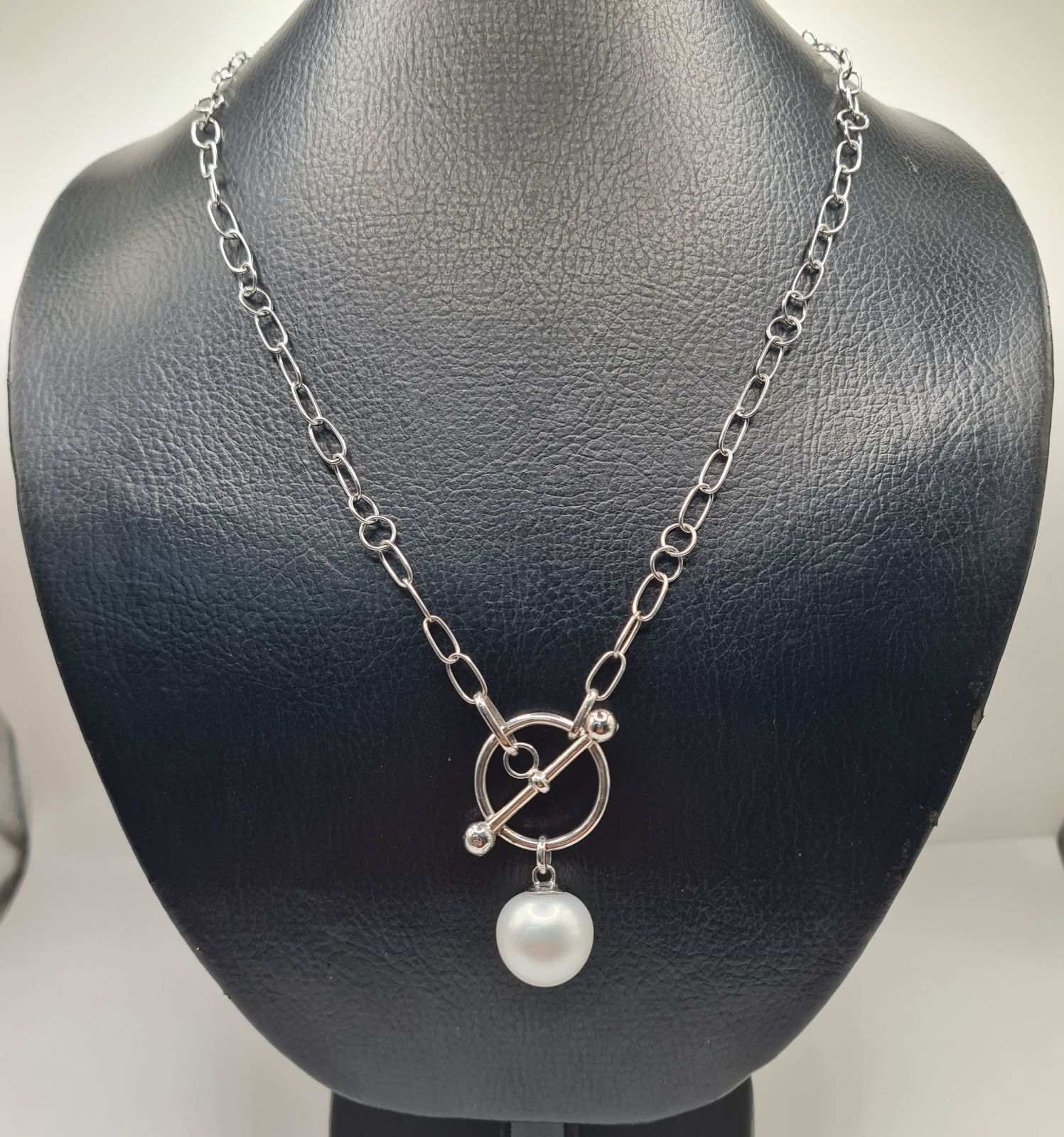Chunky 14.5mm White Pearl Necklace 14K
