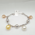 Mixed Color South Sea Pearl Bracelet 14K