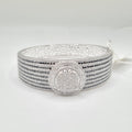 Round Millionaire Black Diamond Paved Bracelet  14K