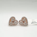 Trio Heart Stud Diamond Earrings 14K