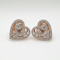Trio Heart Stud Diamond Earrings 14K
