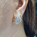Yellow Gold Studded Diamond Earrings 18K