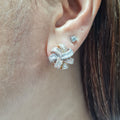Two-Tone Pompom Spiral Diamond Earrings 14K