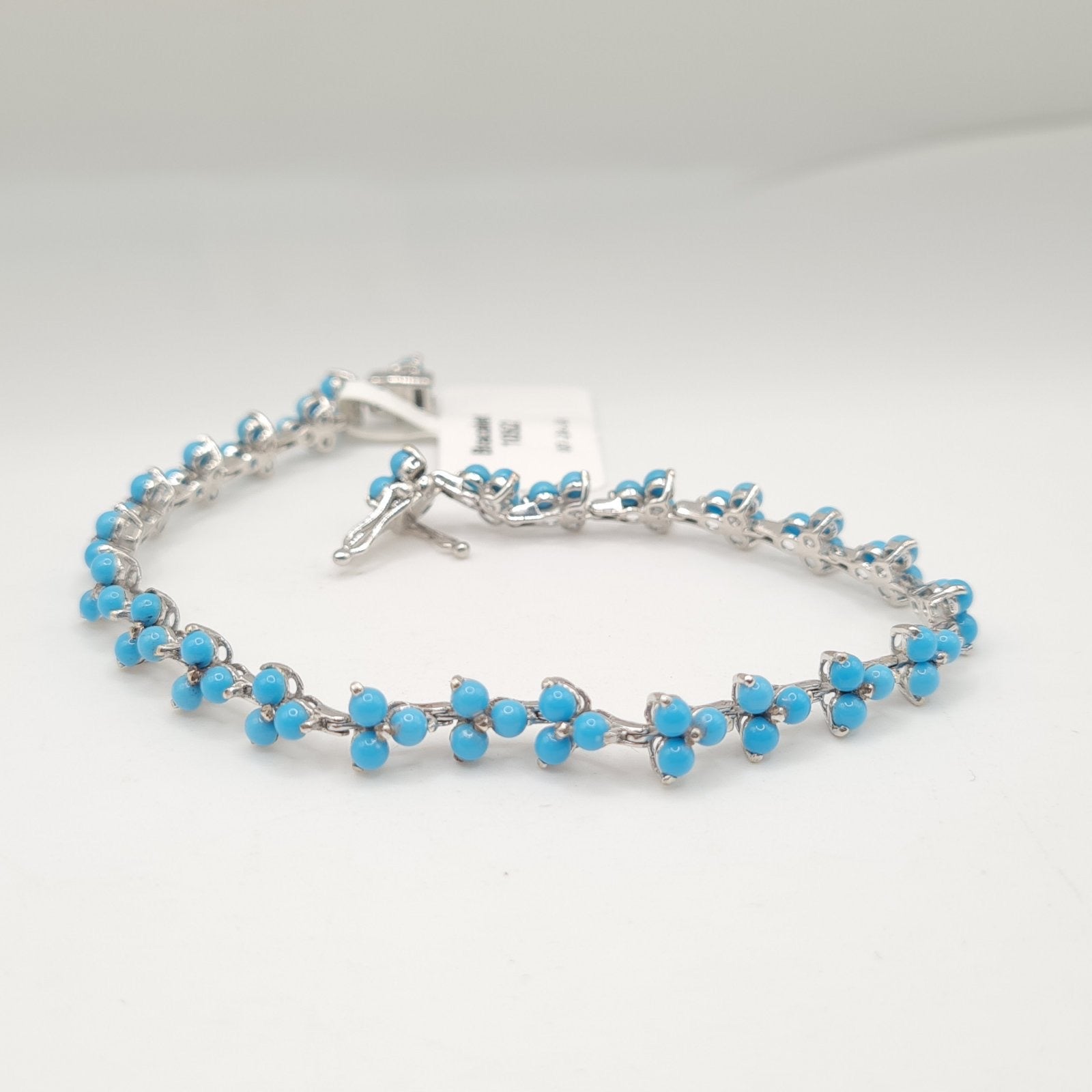Trio Round Beads Turquoise Gemstone Bracelet 18K