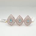 Pear-Shape Blue Diamonds Jewelry Set 14K