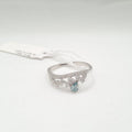 Crown Blue Diamond Paved Ring 14K