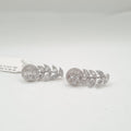 Round Leaf Baguette Diamond Earrings 14K