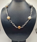 Mixed Colored Station Pearl Necklace 18K