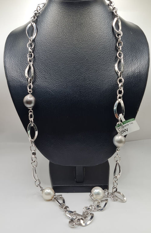 34inches South Sea Pearl Chain Link Necklace 14K