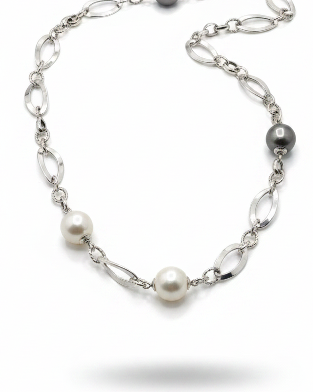 34inches South Sea Pearl Chain Link Necklace 14K